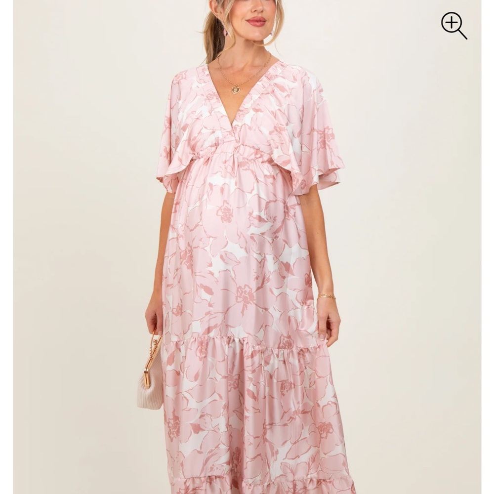 Floral Pink Maternity Dress